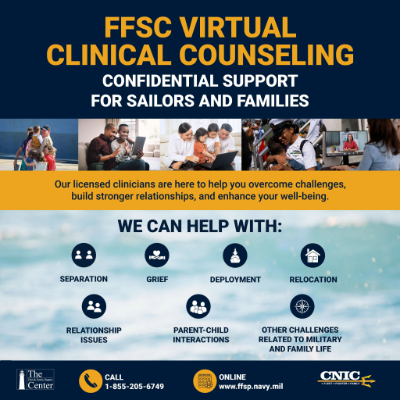 Ad for the FFSC Virtual Clinical Counseling services