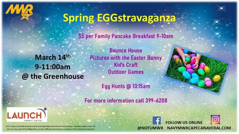 Ad for Spring Eggstravaganza event on March 14 at 9 am at the Greenhouse