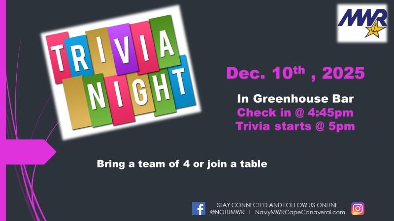 Ad for the Trivia Night on December 10.