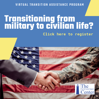 Ad for the Virtual Transition Assistance Program through the Fleet & Family Support Center